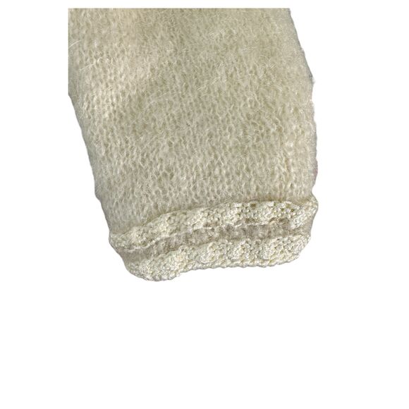 Lynn Williams New Zealand Vintage Mohair Wool Cream Cardigan Pearl Button Large - Picture 5 of 7